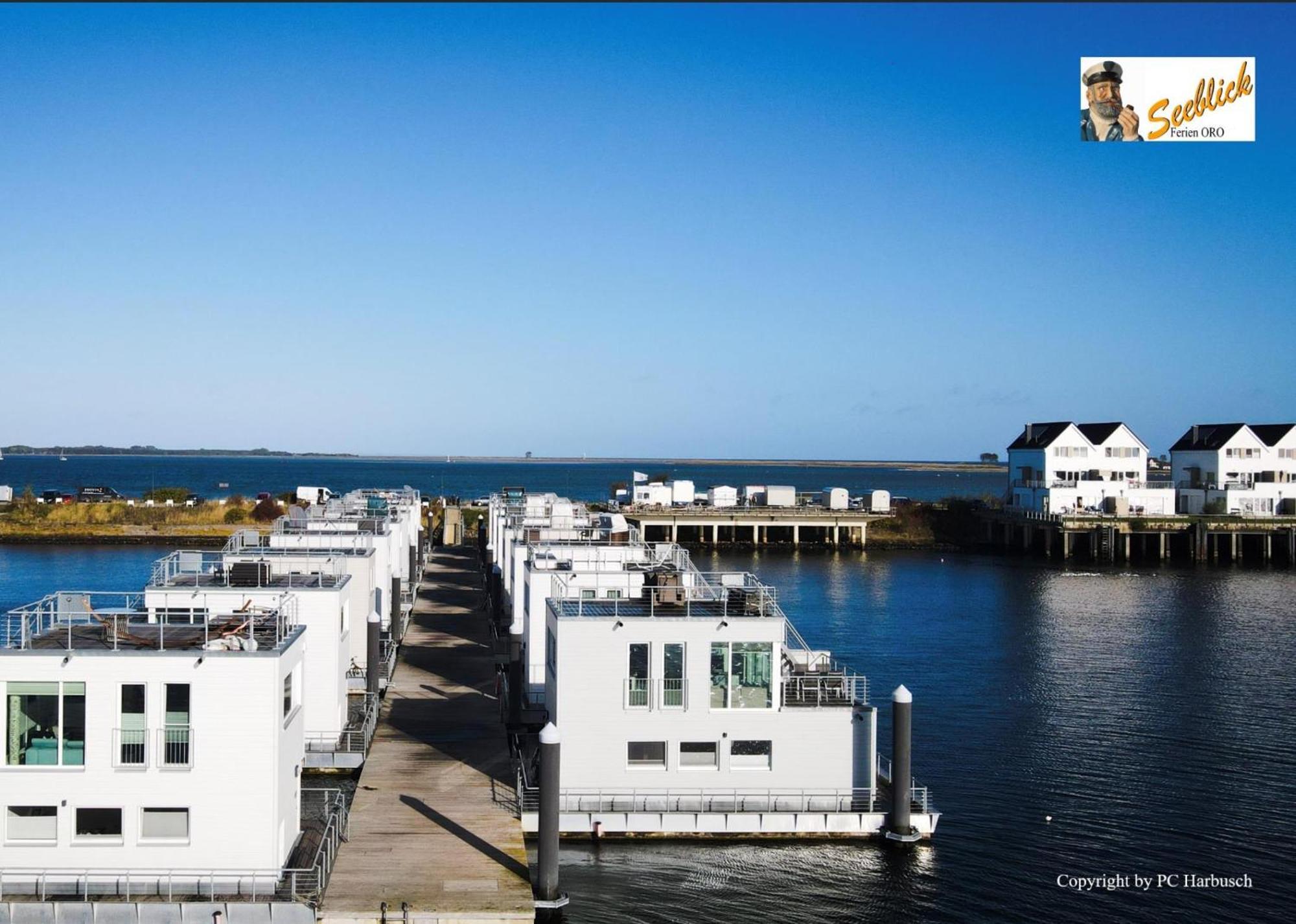 Schwimmendes Ferienhaus Antares One By Seeblick Ferien Oro, Rundum Wasser, Sauna Olpenitz Εξωτερικό φωτογραφία